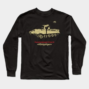 Silhouette of a German World War II Konigstiger tank Long Sleeve T-Shirt